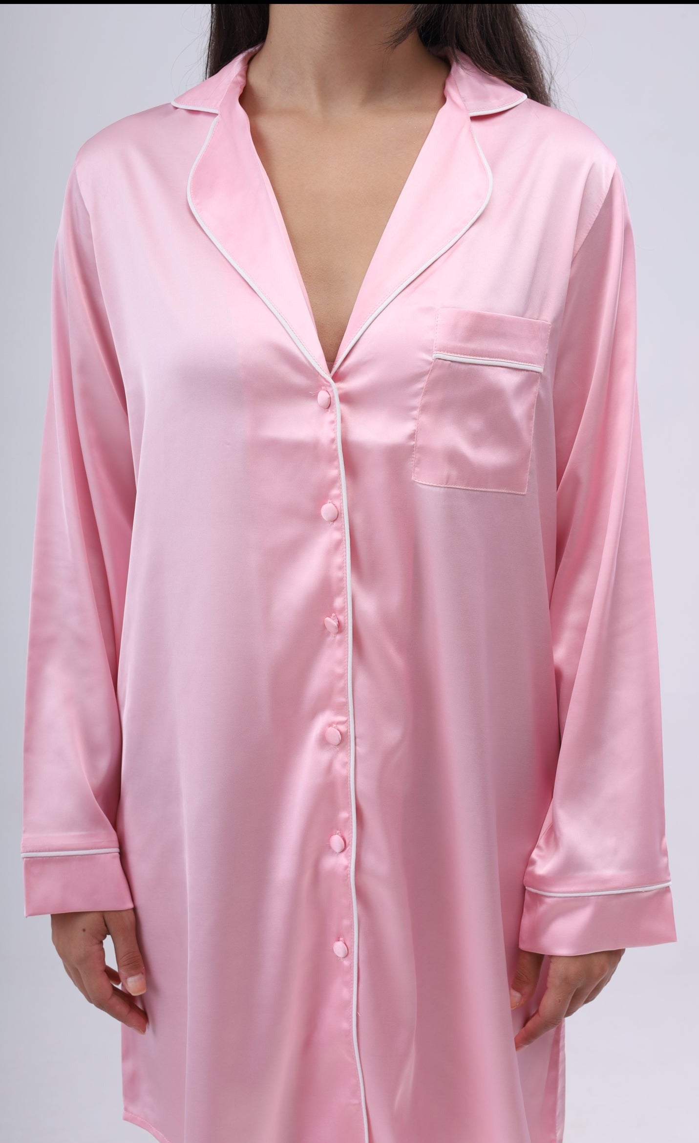 Pink Satin Night Dress