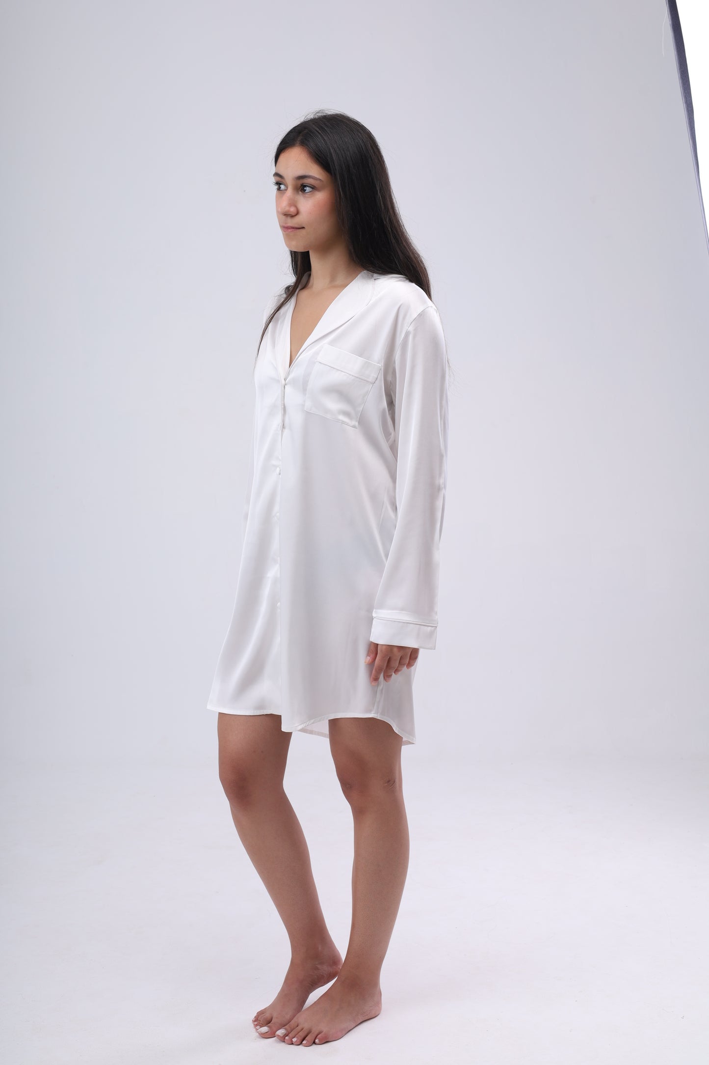 Ivory Satin Night Dress